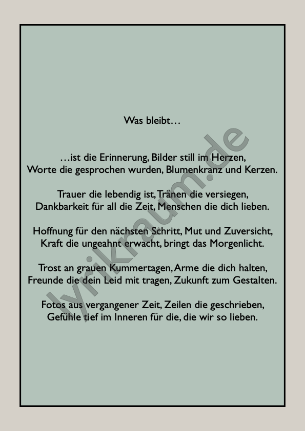 Was bleibt
