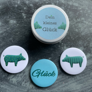 Dein kleines Gl&uuml;ck, Schraubdeckeldose mit Magnetbuttons