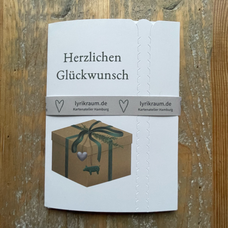 Gl&uuml;ckwunsch, Geschenkumschlag mit Karte